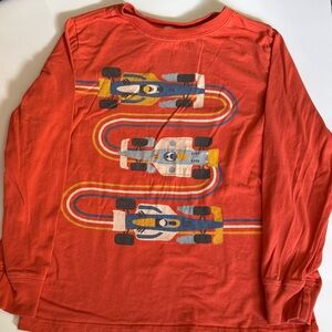 Hanna Andersson 140 / US 10 Race Car Vehicles Orange Long Sleeve T-Shirt